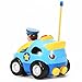 Sakiyr RC Cartoon Race Car with Music and Lights Electric Cartoon R/C Police Car Radio Control Toy for Kids and Toddlers