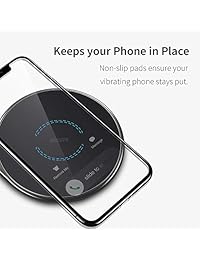 ESR Cargador inalámbrico, [7,5 W 10 W] Marco de metal ultra delgado Qi Carga Pad, Carga rápida para iPhone Xs Max XR Xs X 8Plus, Samsung Galaxy S10 S10+ S10e S9 Note 9, Carga para Google Pixel 3, Negro