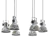 EGLO Hanglamp Barnstaple, 6 vlammige vintage hanglamp in industrieel design, retro hanglamp van staal in zink used-look…