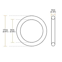 uxcell Nitrile Rubber O-Rings 17mm OD 9mm ID 4mm