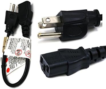EZ Mounts - 1ft New Premium 18 AWG short Pigtail Power Cord Cable w/ 3 Conductor PC Power Connector Socket (C13/5-15P) Black Perfect for Printers, Computers, Projectors and HDTV's