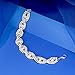 Miraculous Garden] Silver Plated Crystal Rhinestone Link Bracelet for Women Bridal Wedding Party Bridesmaid Prom Bracelet Jewelry