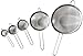 Stainless Steel Fine Mesh Micro-Perforated Strainers Set of 5 All Purpose Wire Colander Sieve for Superior Baking and Cooking Preparation (5 Pack)
