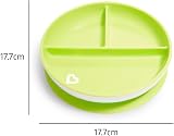 Munchkin Stay Put Divided Plates 2 Pack Blue/Green Suction Baby Plates view 3