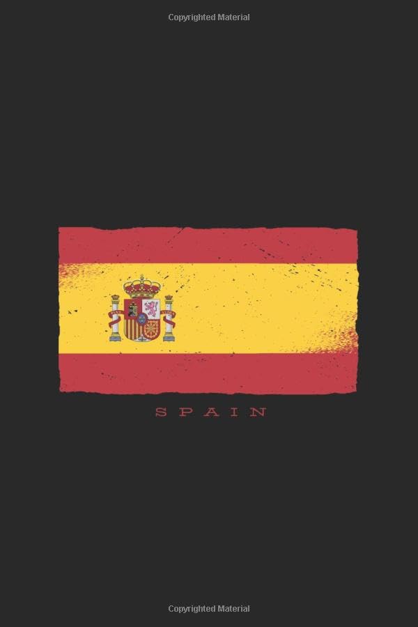 Spain Grunge Flag Notebook: Lined Journal, 120 Pages, 6 x 9, Affordable Gift Journal Matte Finish