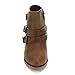 Forever Women's Buckle Strap Block Heel Ankle Booties, Tan 6.5