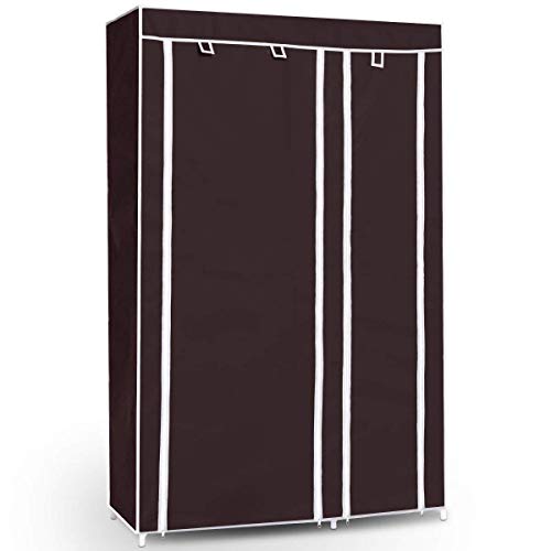SONGMICS Clothes Closet Portable Wardrobe Storage Organizer with Shelves Claret 43", 43.3" x 17.7" x 69"