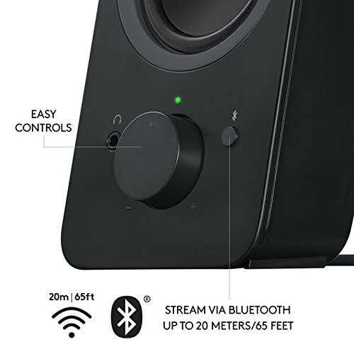 Logitech-Z207-Wireless-Bluetooth-PC-Speakers-Stereo-Sound-10-Watts-Peak-Power-35mm-Audio-Input-Headphone-Jack-Multi-Device-Easy-Switch-UK-Plug-ComputerTVSmartphoneTablet-Black