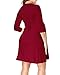 KIMILILY Women's Elegant V Neck Knot Front Ruched Stretch Maternity Dress (Burgundy,...