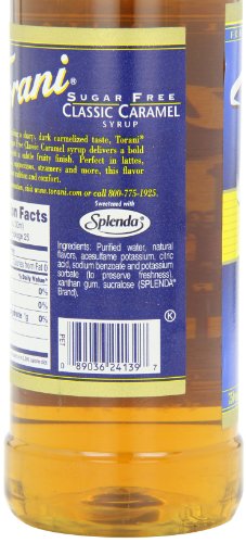TORANI SUGAR FREE SYRUP, CLASSIC CARAMEL, 25.4 OUNCE BOTTLE