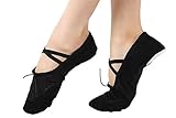Canvas Ballet Slippers Split-sole Dance Flat Gymnastics Yoga Shoes for Women