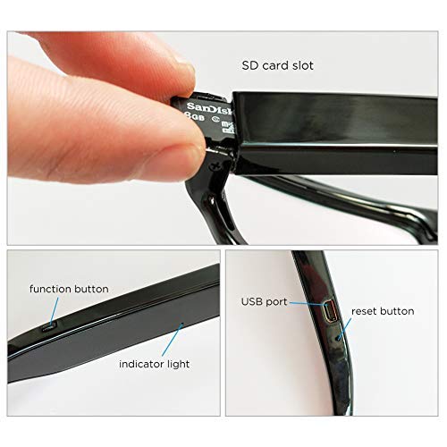 Spy Camera Glasses,1080P Spy Glasses with Hidden Camera,Mini Wearable