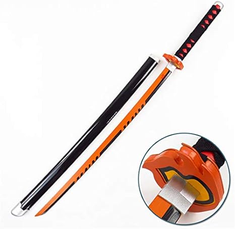 Amazon Co Jp Chuchufly高級刀 鬼滅の刃 神楽刀 オレンジ色 Abs刀 日輪刀 模造刀 コスプレ道具 日本刀 居合刀 太刀 Cosplay ホビー