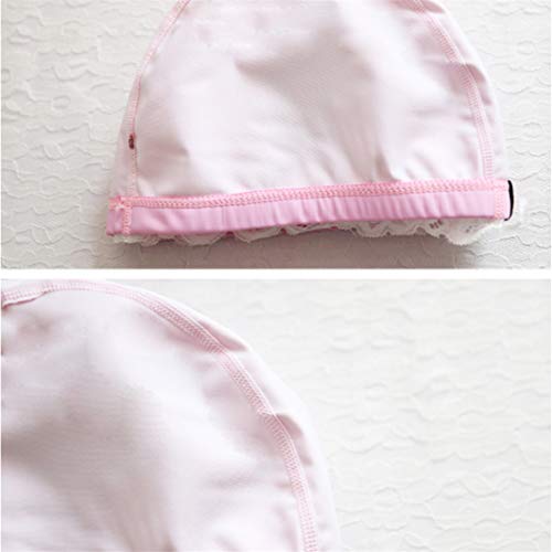 YouCY Lace Flower Swimming Cap Waterproof Swim Hat Bathing Cap Ladies Lace Swim Cap Girl Swim Cap Woman Swimming Cap for Female Swimming Cap,Pink