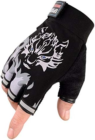 EoCot 1 Pair Hiking Fitness Outdoors Sports Men Bike Cycling Gloves Half Finger Wolf Riding Anti Slip