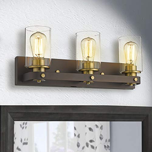 Emliviar 3Light Vanity Light, Vintage Bathroom Lights Over Mirror, Oil