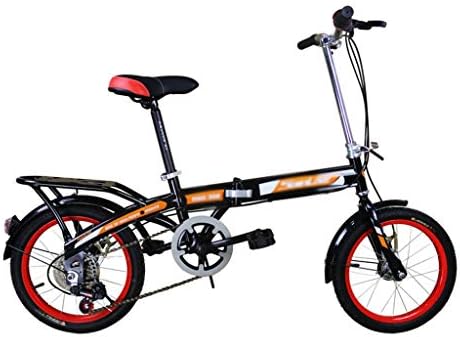 Mountain Bikes Bicycle speed portable bicycle male and female students folding car 6 when shifting 16 inches (Color : Black, Size : 135 * 60 * 90cm)