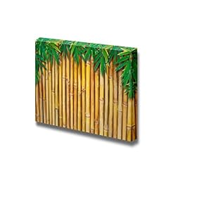 Background Texture of a Bamboo Fence with Bamboo...