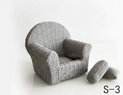 Dvotinst Newborn Photography Props, Soft Posing Mini Sofa Poser Arm Chair for Baby Photo Shooting, Studio Accessories (S3, 1-2 Months)