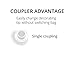 Russian Piping Tips Coupler Set, 4-Pack + 10 Disposable Piping Bags. Single Color Coupler Large Size Icing Nozzles. Quickly Attach and Swap Piping Tips. Includes 4 couplers & 10 Disposable piping bags