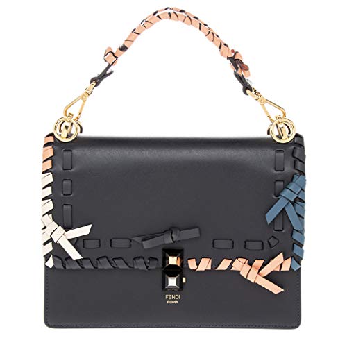 Fendi Women’s Multicolor Stitched Kan I Leather Shoulder Bag