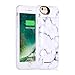 iPhone 8, iPhone 7, iPhone 6 Battery Case, Marble Series - 3500mAh Ultra Slim Extended Battery Backup Charging Case Charger Pack Power Bank - White