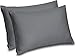 Utopia Bedding Cotton Sateen Zippered Pillow Cases - 2 Pack (Queen, Grey) - Easy Care, Elegant Double Hemmed Stitched Pillow Encasement
