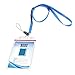 Lanyard Badge Holder, Wisdompro School Supply Vertical Clear PVC Heavy Duty Ziplock Vinyl ID Badge Holder with 23 Inch Adjustable Polyester Detachable Neck Lanyard Strap for College, 5 Sets - Blue