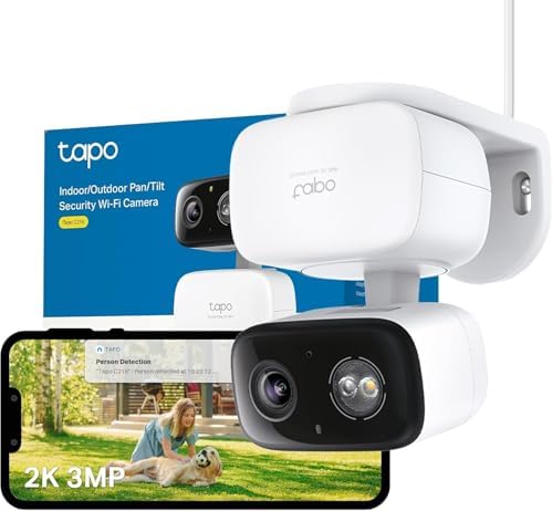 C216 Mini-Überwachungskamera mit Aufzeichnung, 2K 3MP, 360°-Abdeckung für Innen- und Außenbereich, KI-Erkennung und Benachrichtigungen, microSD-Karte bis 512 GB, 105,3 × 77,8 × 69,8 mm
