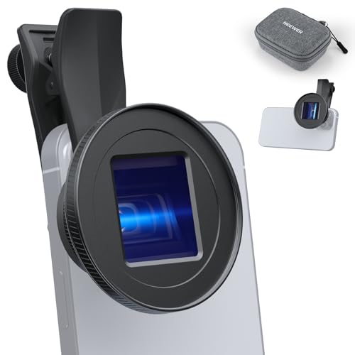NEEWER 1.55X Blue Flare Anamorphic Lens Mobile Camera with 17mm Threaded Clip, 4 Elements 4 Groups 2.4:1 Wide Screen Cinema Effect Mobile Photography Compatible with iPhone Android Samsung, LS-75