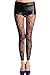 FIYOTE Women Flower Pattern High Waist Footless Lace Trim Pantyhose (One size, Black)