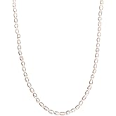 PAVOI 14K-18K Gold Plated Dainty Pearl Necklaces for Women - Station Beaded Choker Paperclip Chain Gold Pearl Necklace Bridal Jewelry