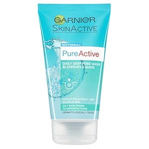 Garnier Pure Active Anti Blemish Deep Pore Face Wash, for Oily Skin Prone to Imperfections, Enriched With Salicylic Acid, Eucalyptus Extract & Zinc 150 ml