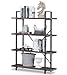 O&K FURNITURE 4-Shelf Vintage Industrial Bookcase, Display Rack Stand Storage Shelving Unit, Gray-Brown