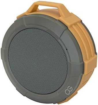 Omnigates Aeon Bluetooth 4.2 Speaker Pod - for Showers, Active Lifestyles, Backpacks - &amp; Carabiner Clip, Suction Cup, &amp; Micro USB Cable - 4W Speaker, IPX5 Rating, 500mAh [Orange|Gray]
