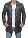 Blingsoul Leather Coats for Men - Vintage Style Long Leather Jacket Men