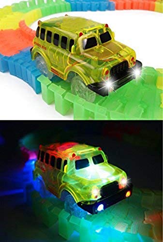 [4-Pack] Track Replacement Race Cars Toy | Train Cars w/ 5 LED Lights | Glow in The Dark | for Independent & Track Play | Track Accessories Compatible with Most Tracks for Boys and Girls - Thumbnail 5