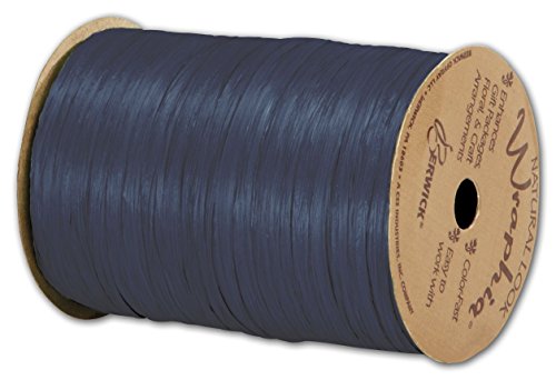 Solid Raffia - Matte Wraphia Navy Ribbon, 1/4