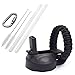 Flaskars Straw Lid for Hydro Flask Wide Mouth Water Bottle with Paracord Handle, 2 Straws, 2 Straw Brushes and Carabiner (Black)