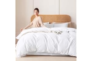 Ventidora 3 Piece Duvet Cover Set Queen Size,100% Organic Washed Cotton Linen Feel Like Textured, Luxury Soft and Breatheable Bedding Set with Zipper Closure(1 Comforter Cover + 2 Pillowcases)