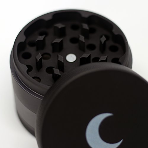 Brando Moon Spice Herb Grinder with Pollen Catcher | 4 Piece 2.5 inch with Pollen Scraper, Storage & Cleaning Brush | Smell Proof, Light & Compact | Portable Kitchen & Travel Accessories | Black - Thumbnail 7