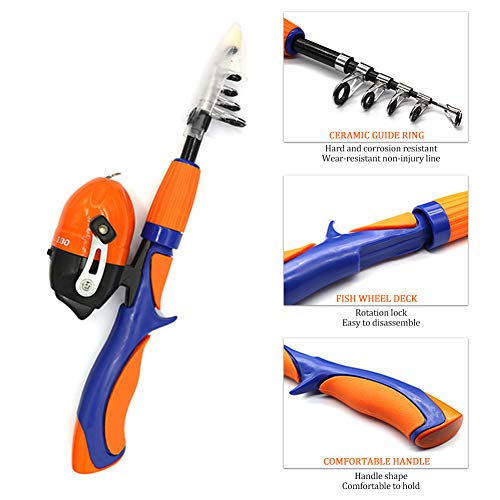 gerFogoo LingNuo Angelrute für Kinder, Angelruten-Combo-Set, Teleskop, tragbar, mit Angelschnur-Griff usw… – Bild 4