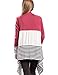 joyliveCY Women's Open Front Cardigan Drape Tops Strip Blouse Loose Outwear Wine Red XL