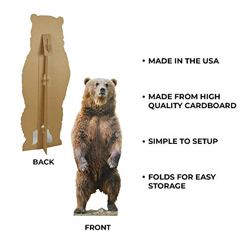 Mosaic Lifesize Grizzly Bear Cardboard Cutout | Fun Decoration Perfect to Display at Parties, Events, or at Your Store | This Big Bear Measures Over 7 feet Tall! - Thumbnail 4
