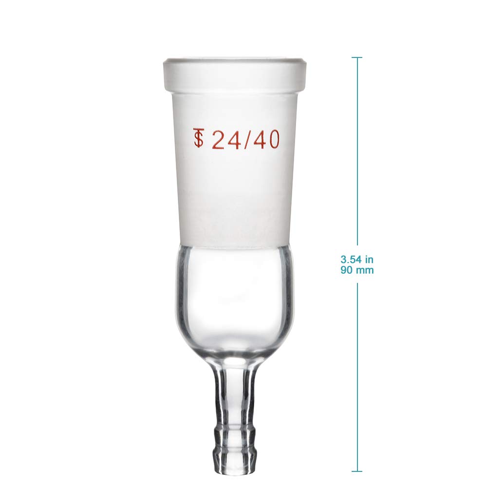 StonyLab Glass Straight Inlet Adapter with 24/40 Female Glass Joint