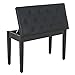 Smartxchoices 30''Lx 20''H Duet Piano Bench with Music Sheet Storage Padded Cushion Leather Stool Seat for Keyboard Black Solid Wood Ebony