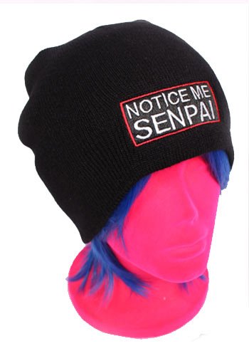 Notice Me Senpai Anime Beanie Black Unisex