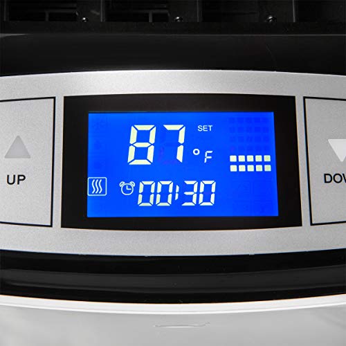 Ensue 14,000 BTU 4in1 Portable Air Conditioner Dehumidifier Heater Fan LCD Super Quiet AC Timer Vent Kit with Remote Control, White