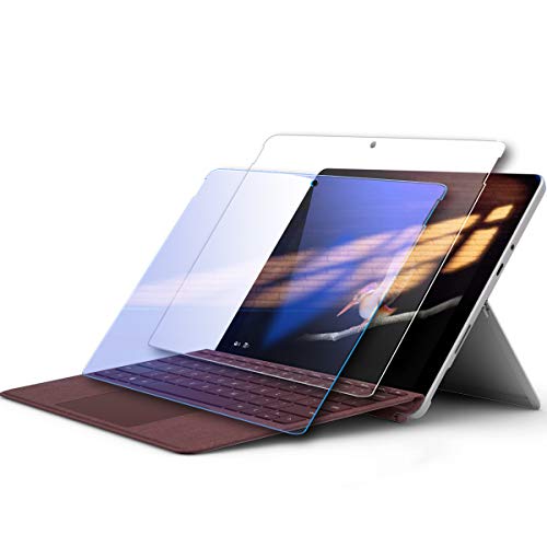 Surface Go Screen Protector,Tempered Glass Screen Protector for Microsoft Surface Go 2018 Released [2-Pack] [Clear and Anti Blue] [Installation Wings][ Scratch-Resistant]