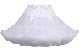 Lismyakey Women Crinoline Petticoat 3-Layered Pleated Tulle Petticoat Tutu Puffy Party Tulle Petticoat Short Cosplay Skirt